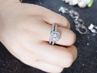 Wedding ring studded with shiny zircon crystals