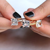 Classic Engagement Ring with Square Cutting CZ Prong Setting