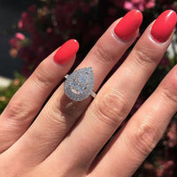 Wedding Ring Band Trendy Pear Shaped Cubic Zircon