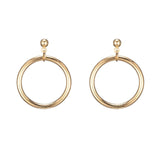Round earrings in gold and silver