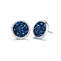 Round earrings in gold and silver