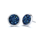 Round earrings in gold and silver