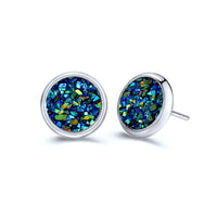 Round earrings in gold and silver