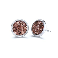 Round earrings in gold and silver
