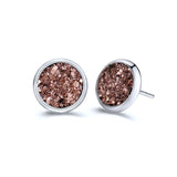 Round earrings in gold and silver