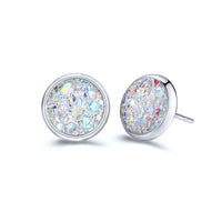 Round earrings in gold and silver