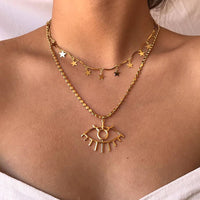 New Multilayer Crystal Moon Necklaces