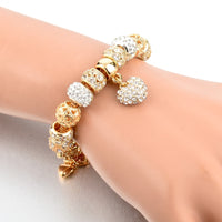 Luxury Crystal Heart Charm Bracelets & Bangles Gold Bracelets