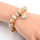Luxury Crystal Heart Charm Bracelets & Bangles Gold Bracelets