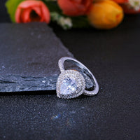 Wedding Ring Band Trendy Pear Shaped Cubic Zircon