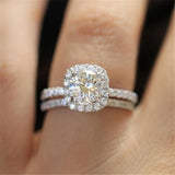 Wedding ring studded with shiny zircon crystals