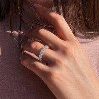 Wedding Ring With Dazzling The Whole Circle Zircon Stone Geometric