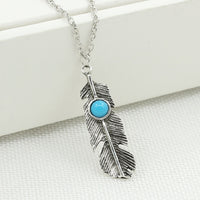 bohemian handmade jewelry blue flower large bead Stone necklace