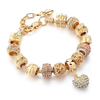 Luxury Crystal Heart Charm Bracelets & Bangles Gold Bracelets