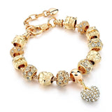 Luxury Crystal Heart Charm Bracelets & Bangles Gold Bracelets
