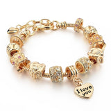 Luxury Crystal Heart Charm Bracelets & Bangles Gold Bracelets