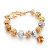 Luxury Crystal Heart Charm Bracelets & Bangles Gold Bracelets