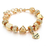 Luxury Crystal Heart Charm Bracelets & Bangles Gold Bracelets