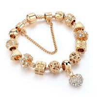 Luxury Crystal Heart Charm Bracelets & Bangles Gold Bracelets
