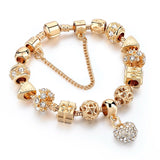 Luxury Crystal Heart Charm Bracelets & Bangles Gold Bracelets